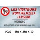 PANNEAU VISITEURS PAS ACCÈS PISCINE 2L - 450 X 250 X 10