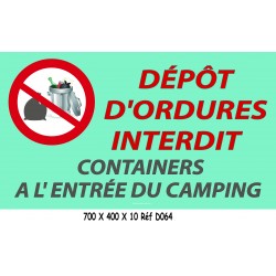 PANNEAU DEPOT ORDURES INTERDITES