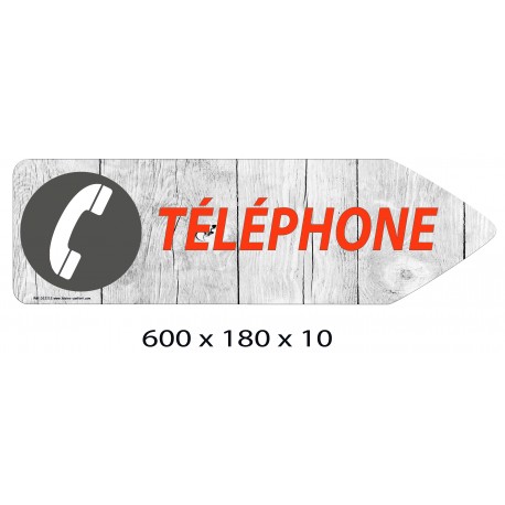 FLECHE SIGNAL TELEPHONE DIRECTIONNEL -  600 X 180 X 10