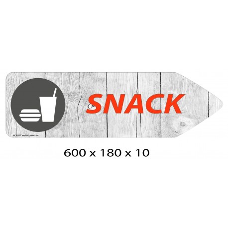 FLECHE SIGNAL SNACK DIRECTIONNEL - 600 X 180 X 10