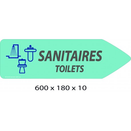 FLECHE SIGNAL SANITAIRES DIRECTIONNEL - 600 X 180 X 10