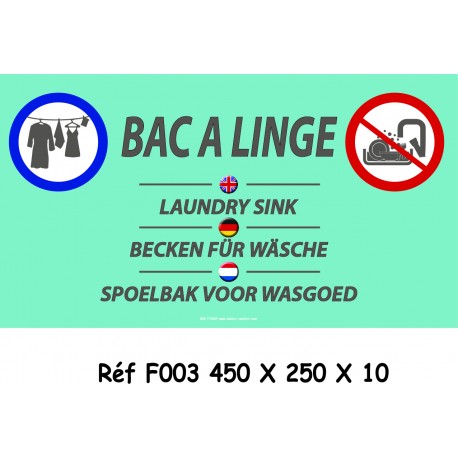 PANNEAU BAC LINGE 4L - 450 X 250 X 10