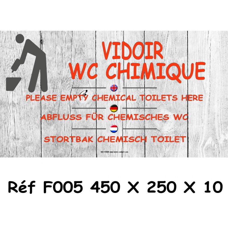 Panneau: Vidoir wc chimique- Signalétique camping - sanit36