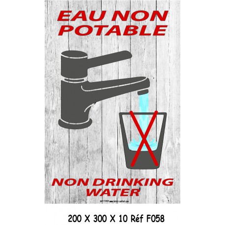 PANNEAU EAU NON POTABLE 2L- 200 X 300 X 10