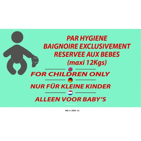 PANNEAU BAIGNOIRE BÉBÉ - 3L - 450 X 250 X 10