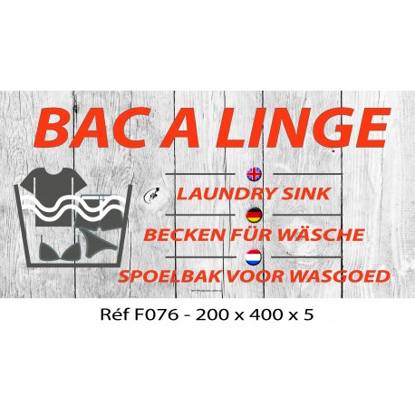 PANNEAU BAC LINGE 200 X 400 X 5