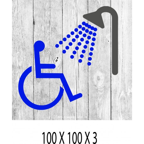 LOGO PORTE DOUCHE HANDICAPE - 100 X 100 X 3