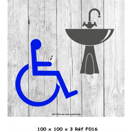 LOGO PORTE LAVABO HANDICAPE - 100 X 100 X 3