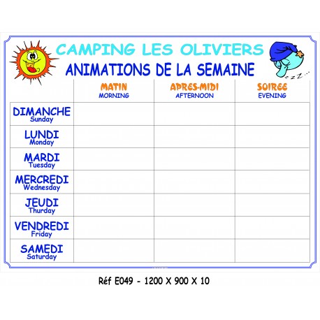 PANNEAU ANIMATIONS - 1200 X 900 X 10