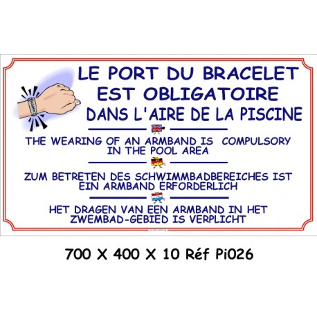 PORT BRACELET PISCINE 4L - 700 X 400 X 10